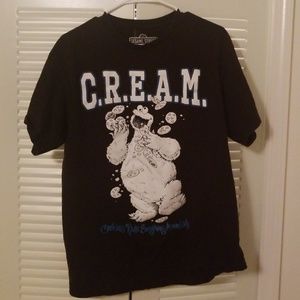 Cookie monster cream graphic t shirt